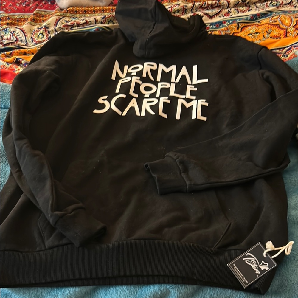 TStars Black Hoodie “Normal People Scare Me” New